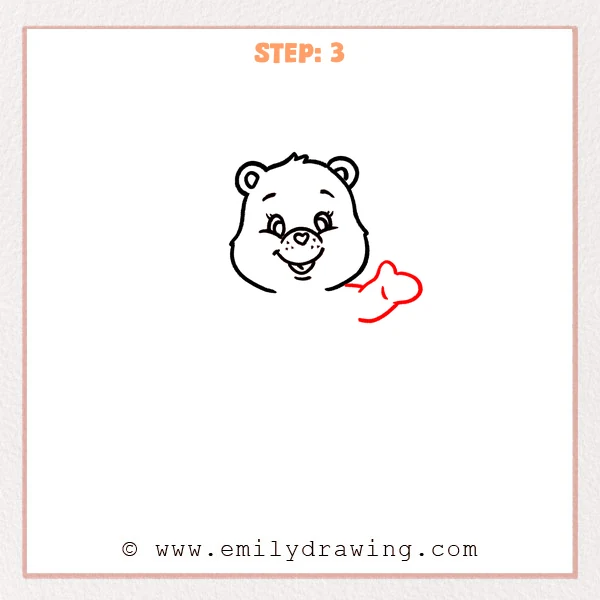 how to draw a care bear - Step 3